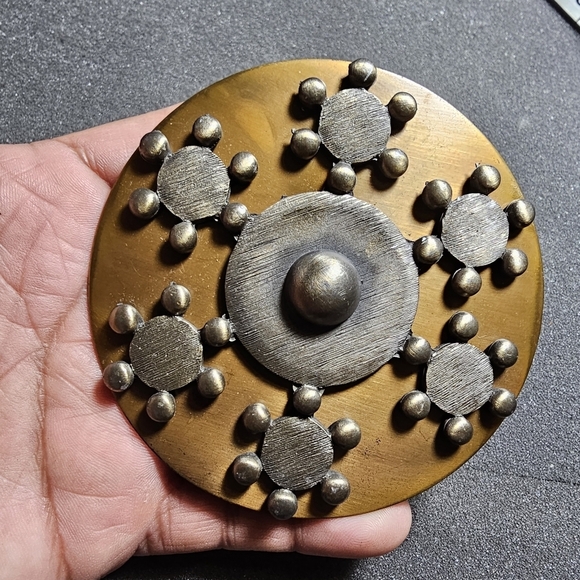 Vintage Copper Round Belt Buckle 3.5 Inches Wide fits thin up to 3 inch wide bel - Picture 1 of 8